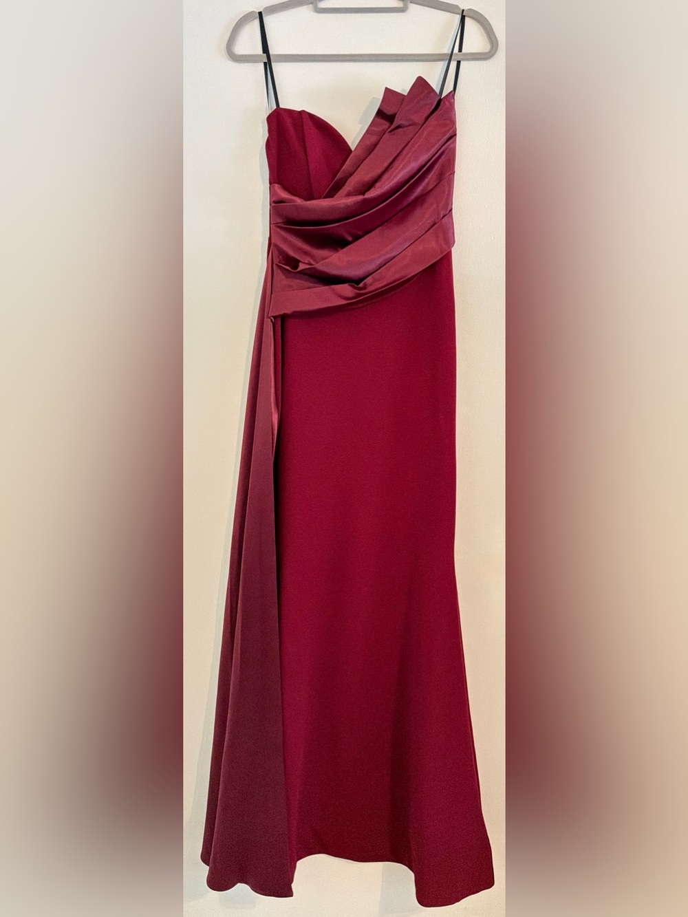 Fashion Nova Katarina Burgundy Strapless Maxi Gown Dress Size M - Picture 2 of 14